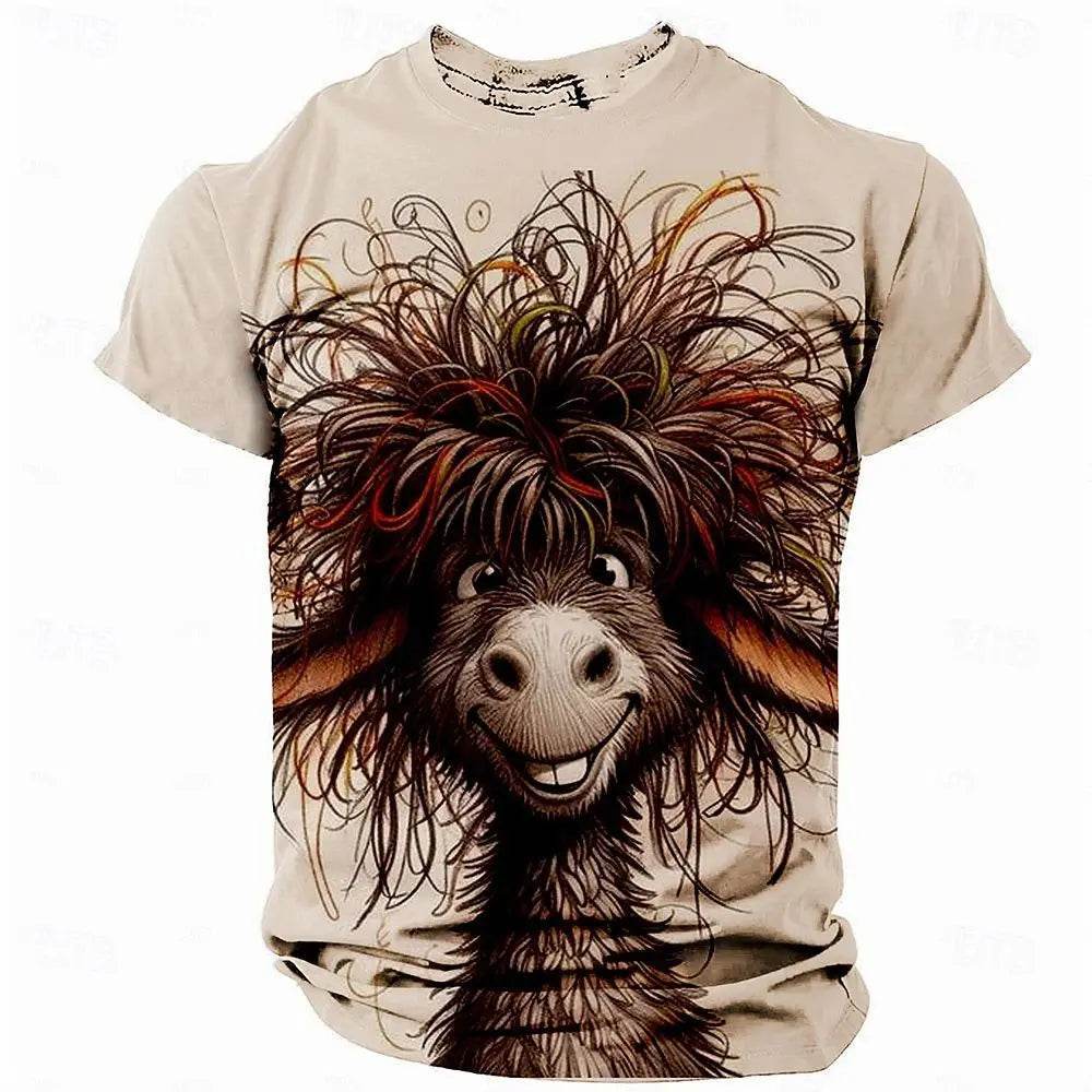Funny Men's Oversized T-Shirt with Animal Chicken Print - Casual Summer Tee - Buy Center US