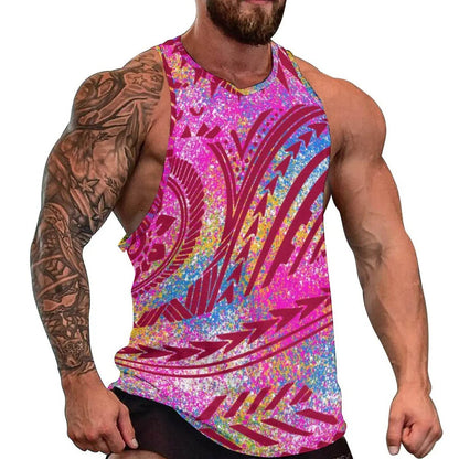 Samoan Men's Beach Vest - Polynesian Design for Summer Travel - Buy Center US