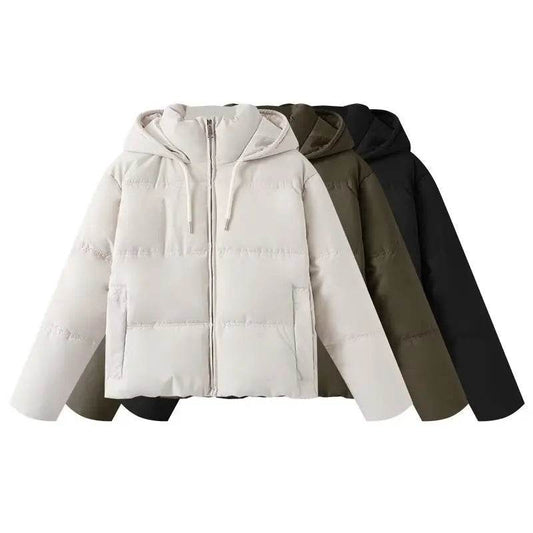 Women's Hooded Zipper Down Jacket - Warm, Stylish & Thick Winter Coat - Buy Center US