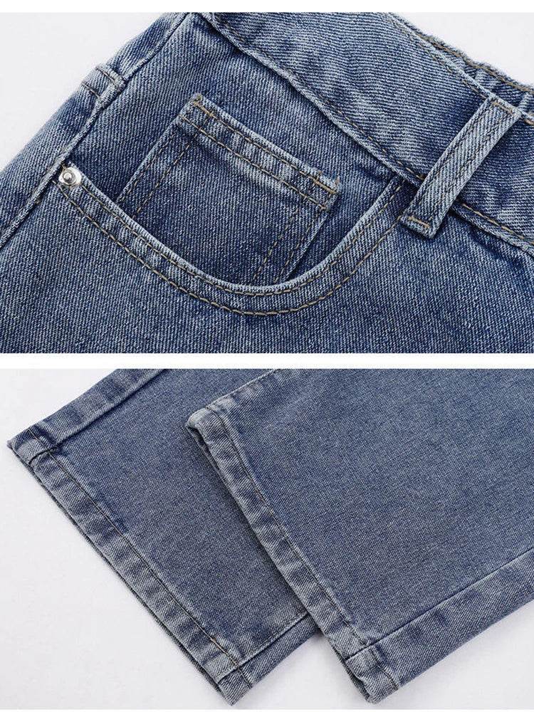 2025 Classic Korean Men's Casual Jeans - Light Blue Grey Black - Buy Center US