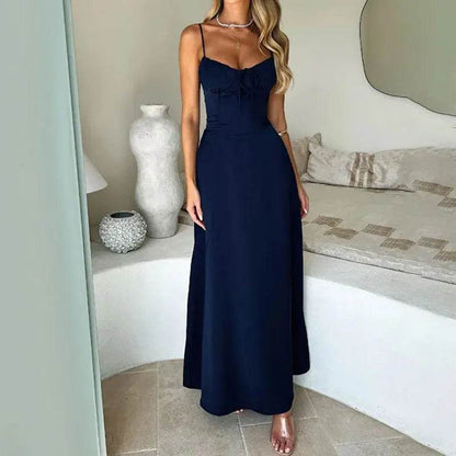 Elegant A-Line Slip Dress for Women - Lace-Up Design, Summer Style - Buy Center US