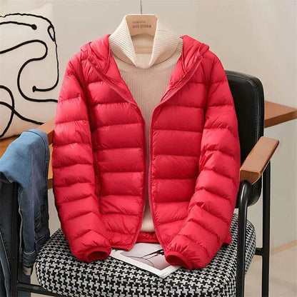 2024 Women's Hooded Puffer Jacket - Ultra Lightweight & Packable - Buy Center US