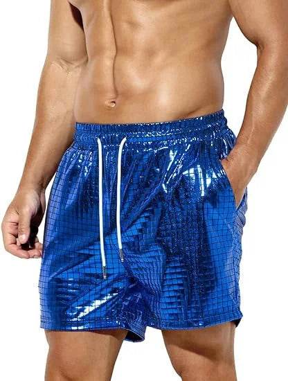 Qj Cinga Men's Stretch Beach Shorts - Comfortable Plaid Design for Summer - Buy Center US