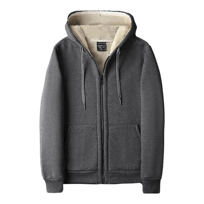 Men’s Padded Hooded Cardigan - Thickened Lamb Wool for Fall & Winter - Buy Center US