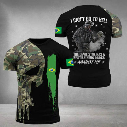 Brazil Flag 3D Print Men's T-Shirt - Casual Summer Oversized Tee - Buy Center US