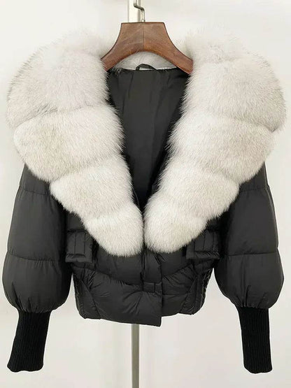 Elegant Casual Women’s Raccoon Fur Collar Coat - Winter Jacket 2024 - Buy Center US