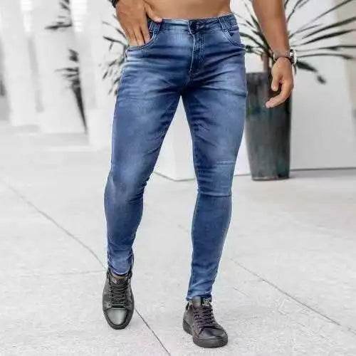 WQAFVG High-Waisted Skinny Jeans for Men - Stretch Slim Fit Trousers - Buy Center US