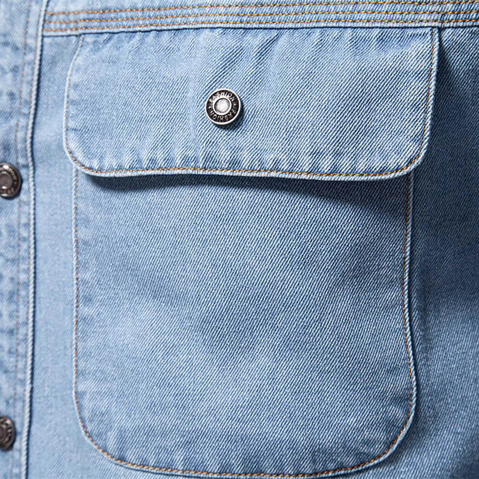MUQGEW Men's Denim Jacket - Casual Loose Fit Retro Spring Outerwear - Buy Center US