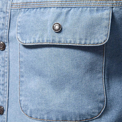 MUQGEW Men's Denim Jacket - Casual Loose Fit Retro Spring Outerwear - Buy Center US