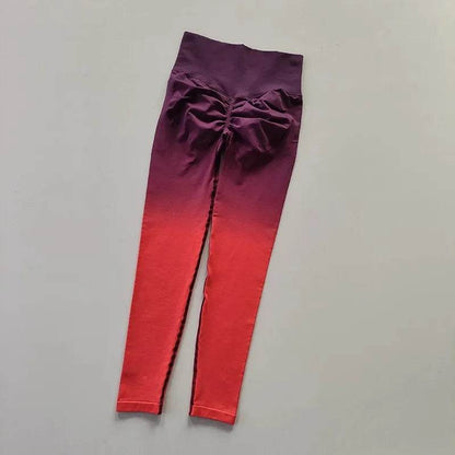 Women's High Waist Gradient Yoga Pants - Elastic Fit & Ankle-Length - Buy Center US