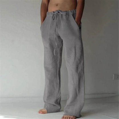 Men's Cotton Linen Pants - Breathable Casual Trousers for Fitness, S-3XL - Buy Center US