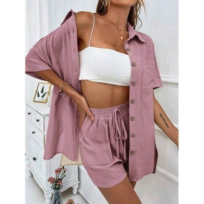 LCSKEREAL Women's Casual Cotton Linen Two-Piece Summer Set - Buy Center US