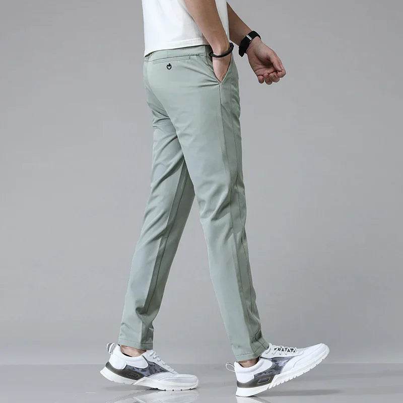 CHOLYL Men's Ultra-Thin Stretch Slim Casual Pants - Breathable Golf Trousers - Buy Center US