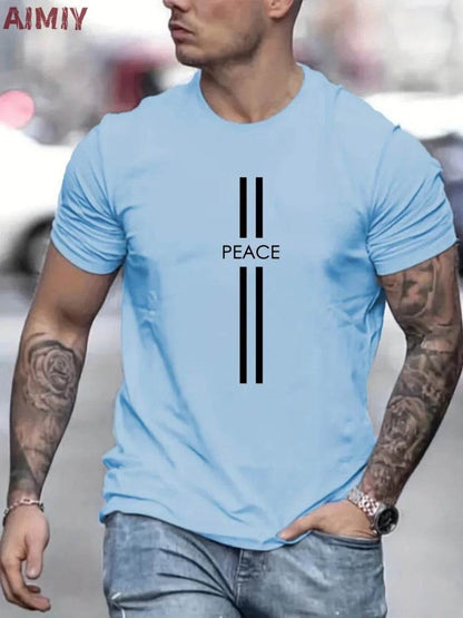 Men's Slim Fit T-Shirt - Breathable Round Neck Casual Tee for Summer - Buy Center US