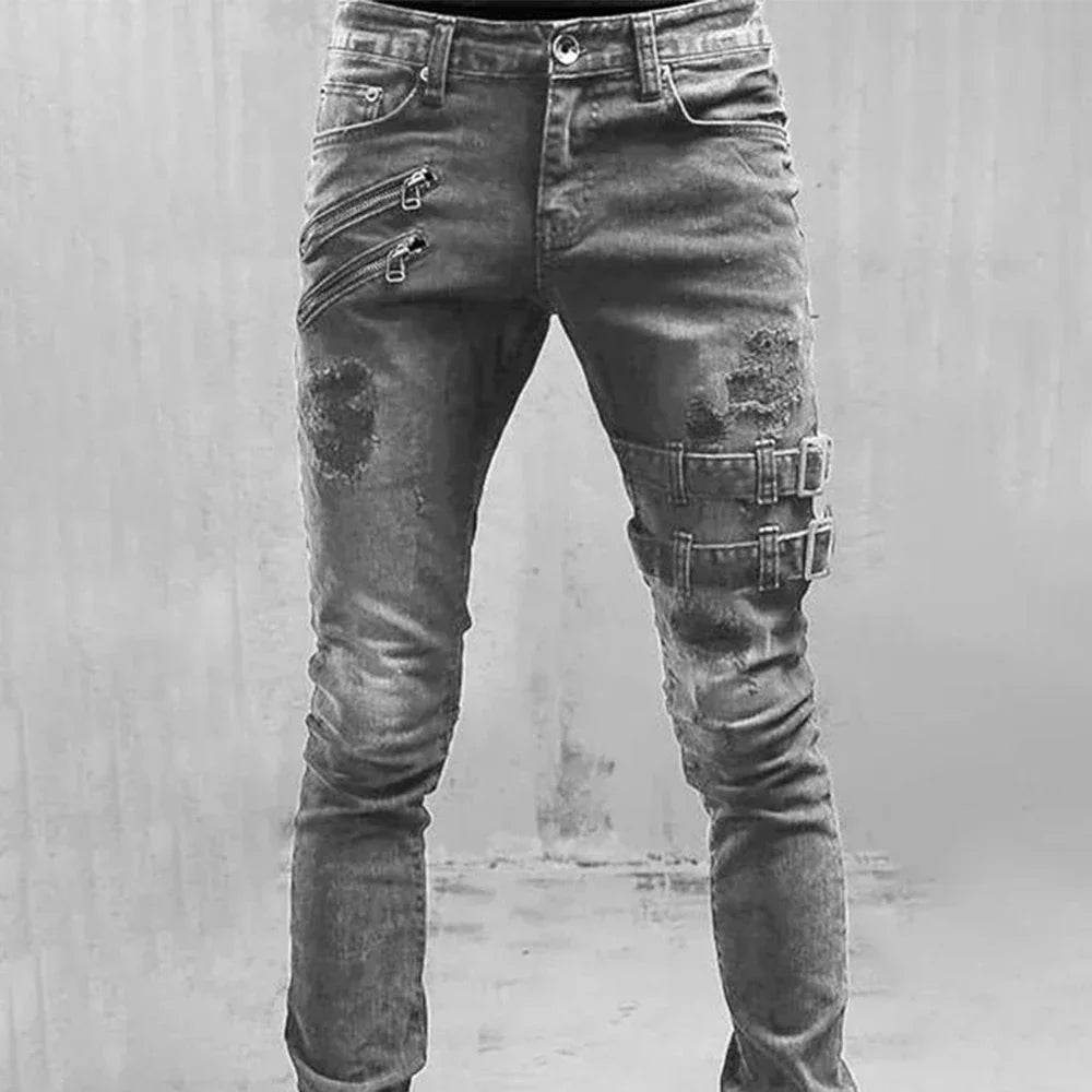 Tsingyi Plus Size Straight Jeans for Men - Stylish Cargo Denim Pants - Buy Center US