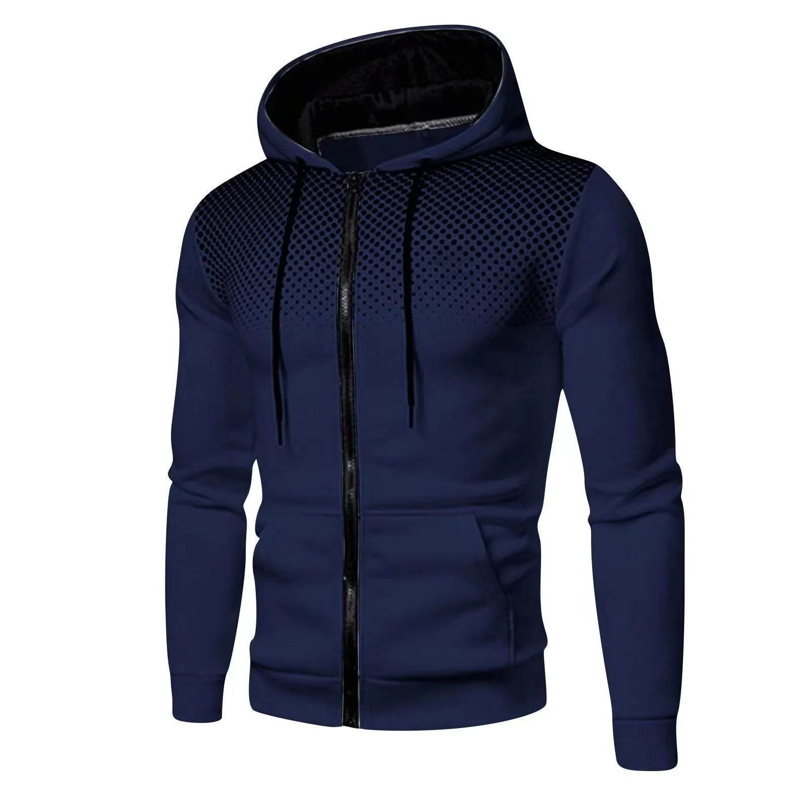 2024 Men's Hoodie Jacket - Zippered Hooded Pullover for Casual Style - Buy Center US