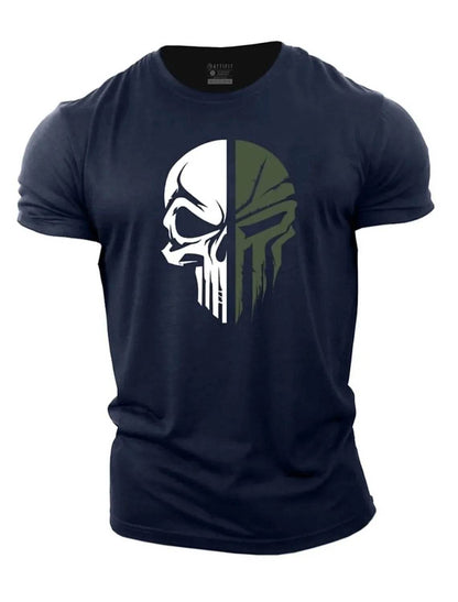 3D Printed Military Skull T-Shirt for Men - Casual Gym Wear - Buy Center US