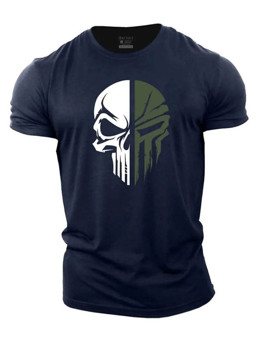 3D Printed Military Skull T-Shirt for Men - Casual Gym Wear - Buy Center US