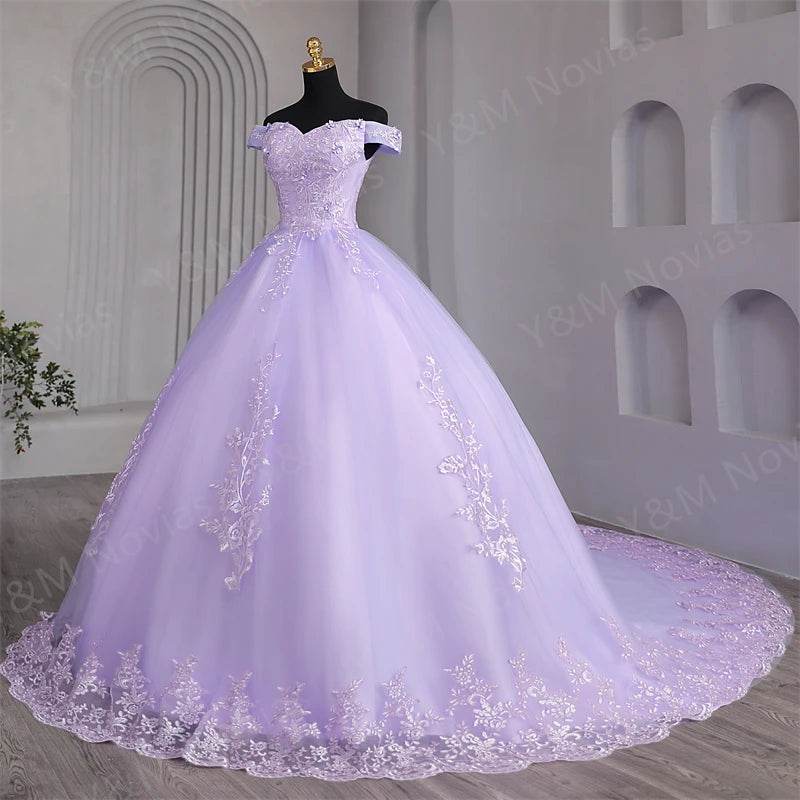 Y&M Customized Pink Sweet 16 Quinceanera Dress - Off Shoulder Ball Gown - Buy Center US