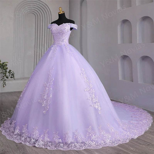 Y&M Customized Pink Sweet 16 Quinceanera Dress - Off Shoulder Ball Gown - Buy Center US
