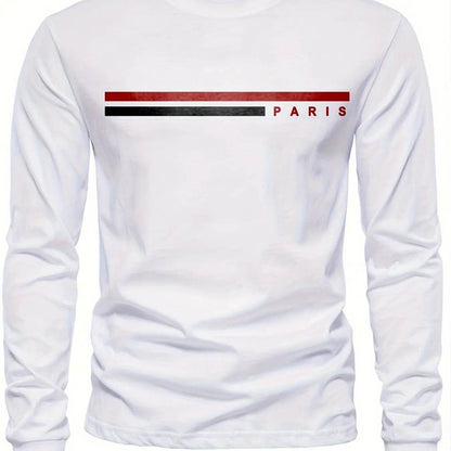 GUILAN Men's Cotton Summer Casual T-Shirt - Paris Print, Round Neck - Buy Center US