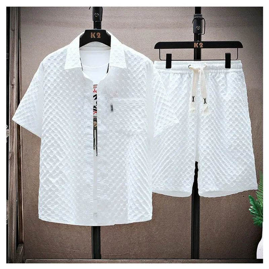 Casualsuit Men's Vintage Short Sleeve Sport Suit - Lightweight Summer 2024 - Buy Center US