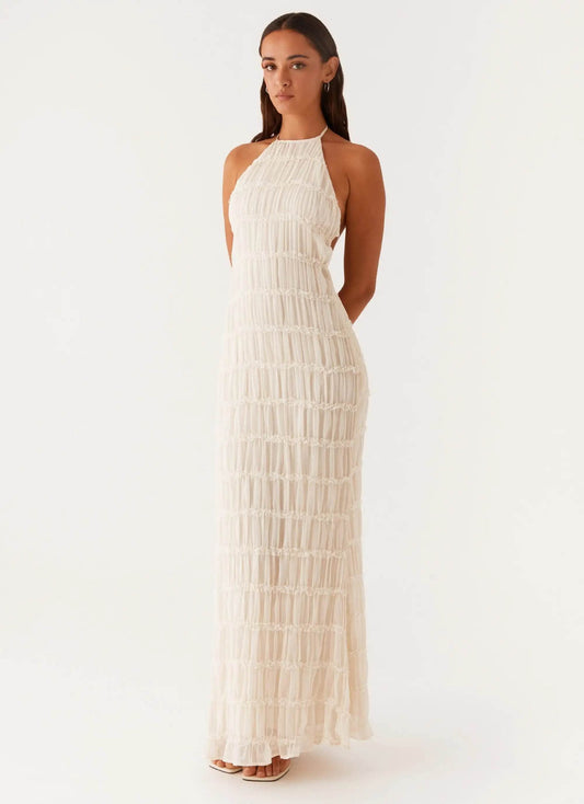 Hirigin Women’s Ruched V-Neck Cocktail Dress - Elegant Clubwear Maxi - Buy Center US