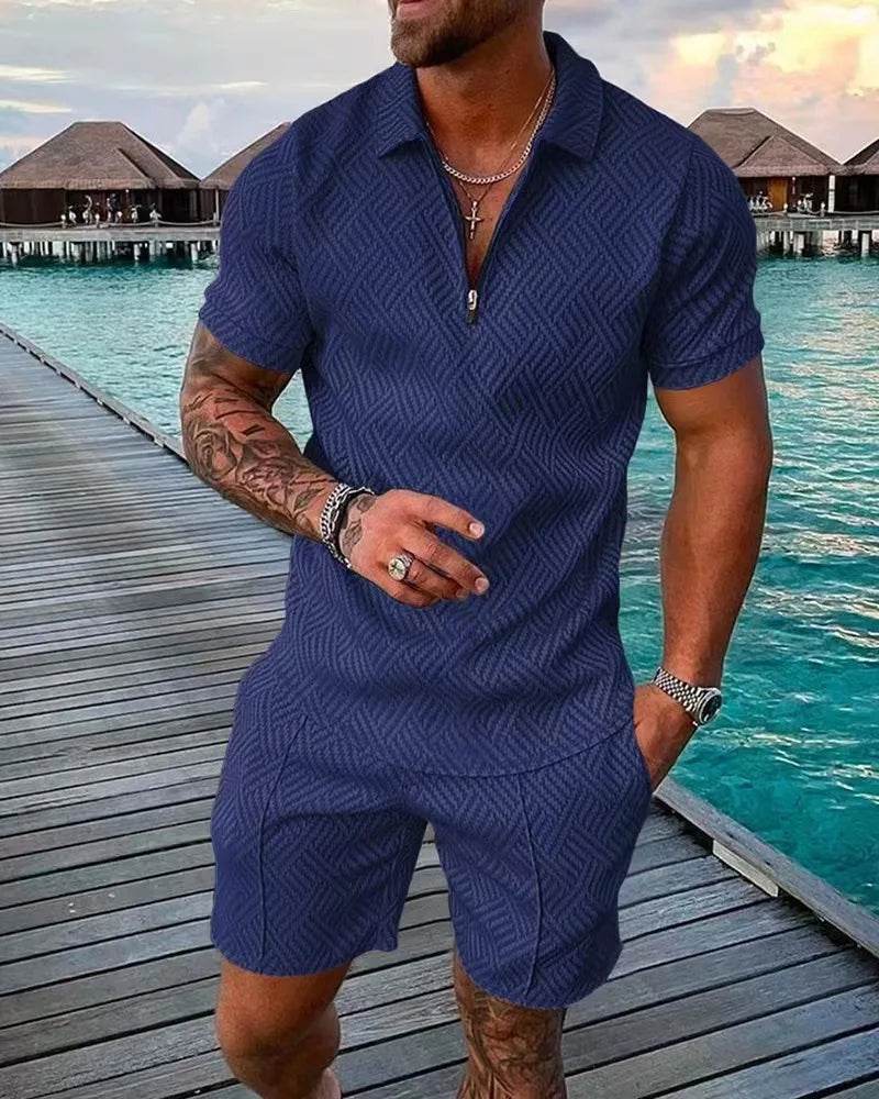 Boilen Heng Xin Men's Casual Striped Polo Shirt - Summer Slim-Fit Trendy - Buy Center US