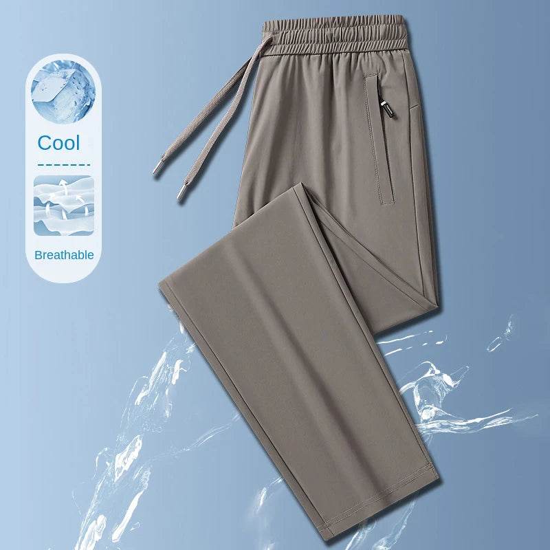 Longe 2024 Summer Ice Silk Men's Trousers - Lightweight Casual Pants - Buy Center US