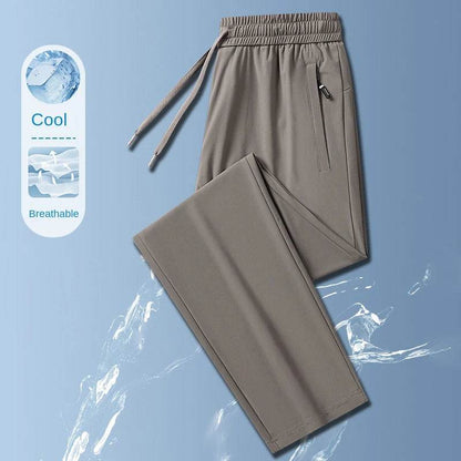 Longe 2024 Summer Ice Silk Men's Trousers - Lightweight Casual Pants - Buy Center US