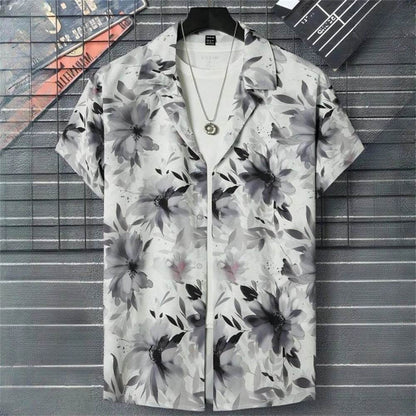 3D Printed Color Block Men's Hawaiian Shirt - Short Sleeve Casual Blouse - Buy Center US