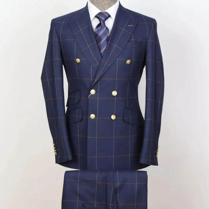 NCDIMS Tailor-Made Men’s Suit - 2 Piece Blazer & Pant with Gold Buttons - Buy Center US