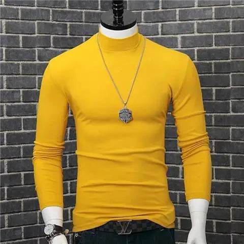 Men's Casual Turtleneck T-Shirt - Autumn Winter Slim Fit Long Sleeve - Buy Center US