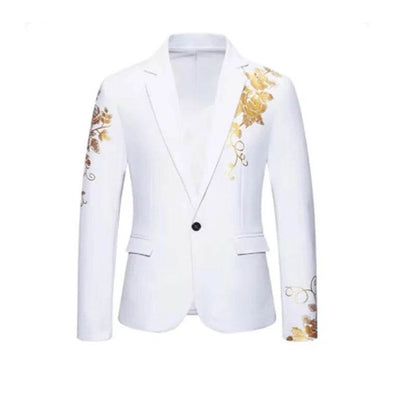 GPBD Men's Spring Casual Suit Jacket - Double Slit, Trendy Green Top - Buy Center US