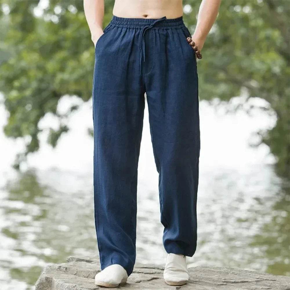 King Billion Men's Casual Beach Pants - Cotton Linen Joggers for Summer - Buy Center US