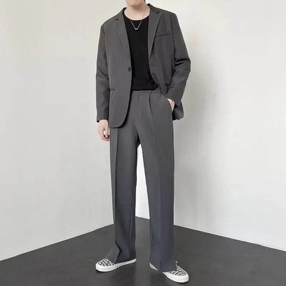 Men's Casual Straight Baggy Pants - Fashionable Midweight Trousers - Buy Center US