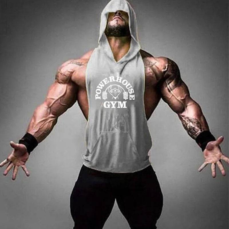 2024 Men's Cotton Tank Top - Hooded Sleeveless Gym Workout Shirt - Buy Center US