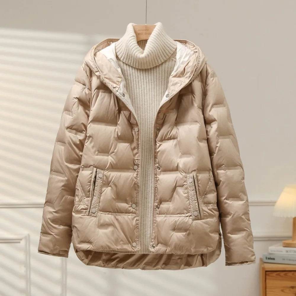 2024 Women’s Casual Hooded White Duck Down Coat - Autumn Winter Fashion - Buy Center US