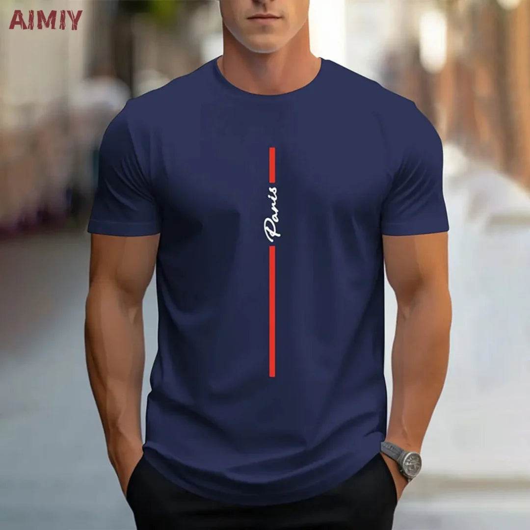 Men's Slim Fit T-Shirt - Breathable Round Neck Casual Tee for Summer - Buy Center US