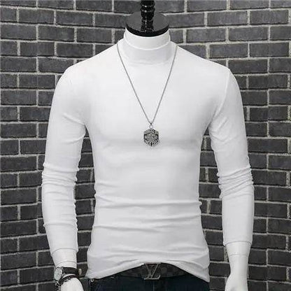 Men's Casual Turtleneck T-Shirt - Autumn Winter Slim Fit Long Sleeve - Buy Center US