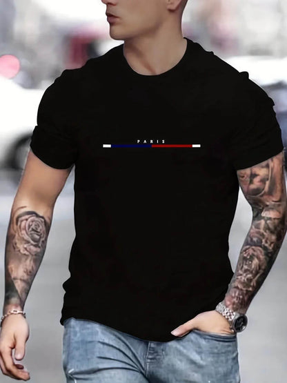 Paris Graphic T-Shirts for Men - Breathable Short Sleeve Casual Tees - Buy Center US