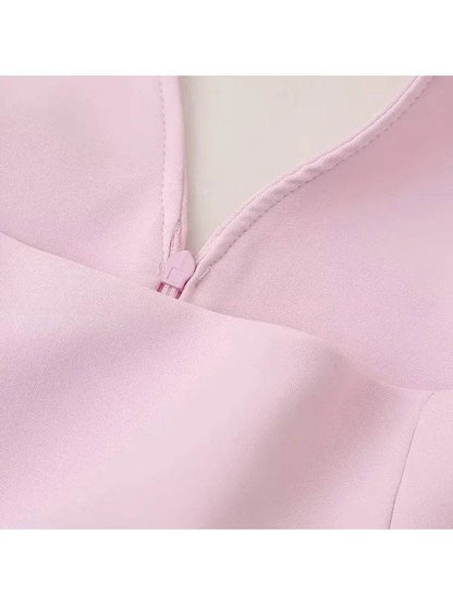 Women's Pink Shorts Set - Sexy V Neck Sleeveless Top for Summer - Buy Center US