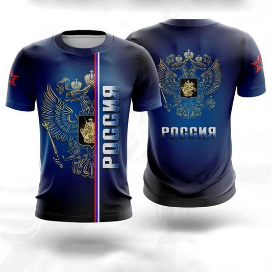 Russian Coat of Arms T-Shirt - Camouflage Casual Tee for Men & Women - Buy Center US