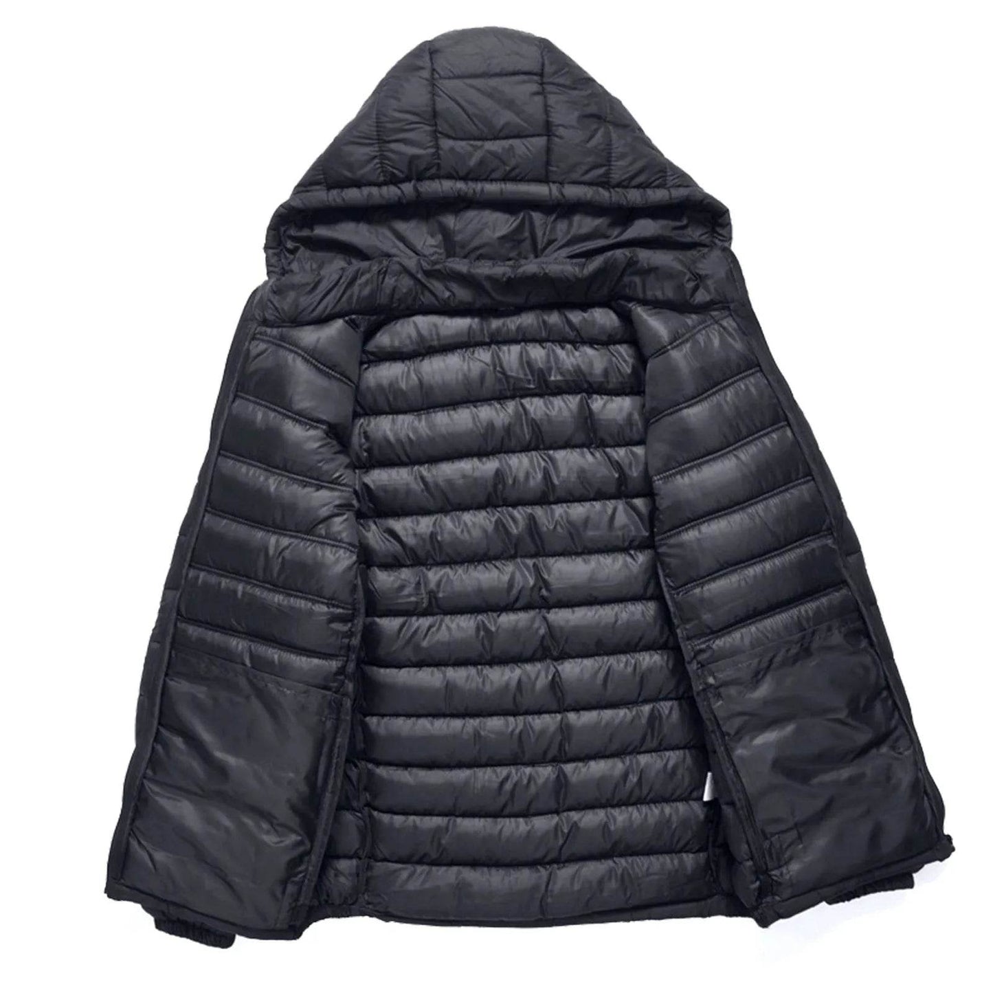 Men's Thick Cotton Padded Jacket with Hood - Detachable Zipper for Winter - Buy Center US