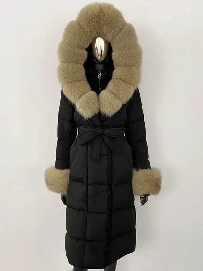 Elegant Hooded Women’s Winter Jacket - 90% Duck Down, Warm & Stylish - Buy Center US