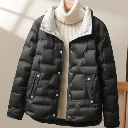 Women’s Casual Light Puffer Parka - Thick White Duck Down Coat - Buy Center US