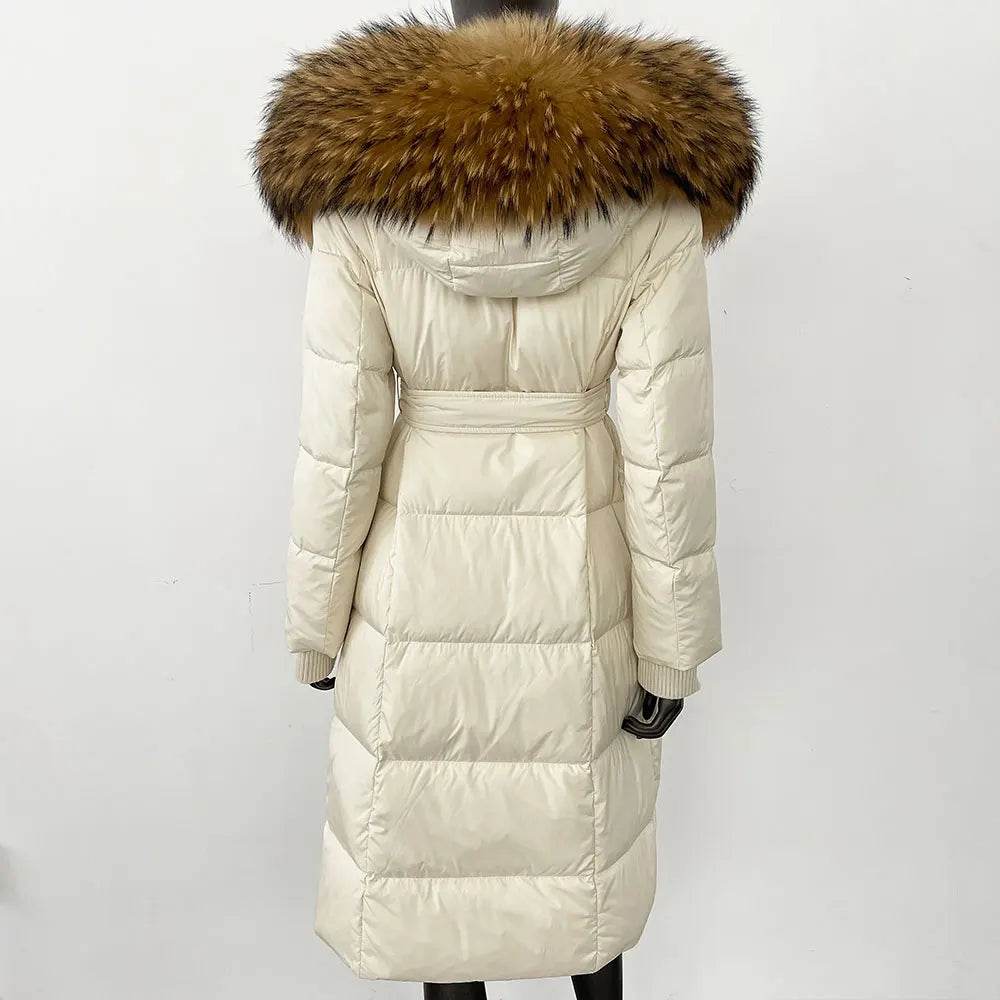 Elegant Hooded Women’s Winter Jacket - 90% Duck Down, Warm & Stylish - Buy Center US