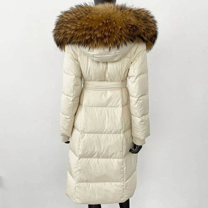 Elegant Hooded Women’s Winter Jacket - 90% Duck Down, Warm & Stylish - Buy Center US