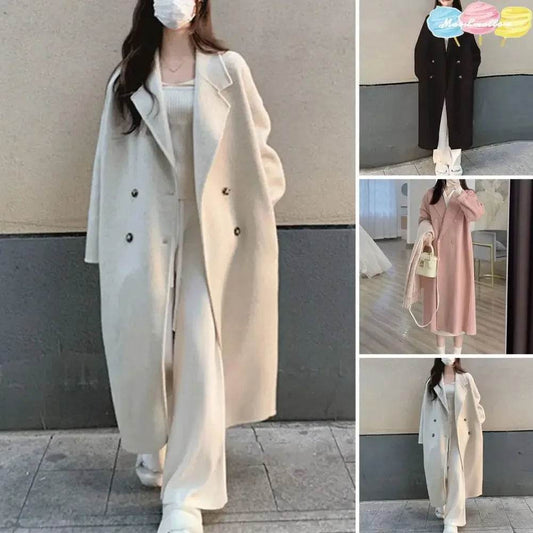 Women’s Loose Double-Breasted Trench Coat - Windproof & Warm - Buy Center US