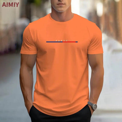 Men's Slim Fit T-Shirt - Breathable Round Neck Casual Tee for Summer - Buy Center US